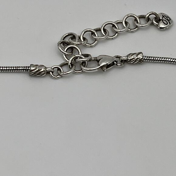 Brighton Sacred Heart Reversible Pendant Necklace in Silver Tone Crystals Puffy - Picture 9 of 11